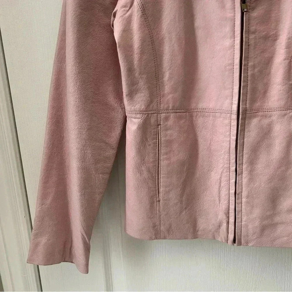 Atmosphere Leather Jacket Zip Front Pink Size Small - Picture 5 of 16